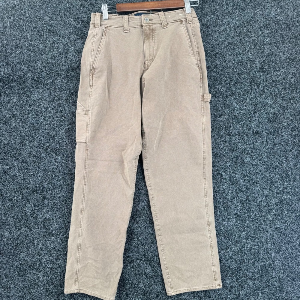 Abercrombie & Fitch Loose Carpenter Pants Tan Khaki Utility Workwear 28W 30L